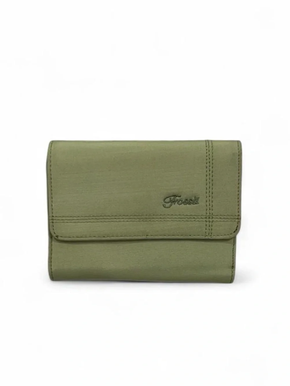 Fossil Olive Wallet with Stitched Detail